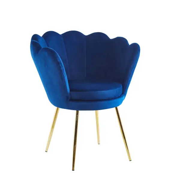 Fotel muszla mała velvet niebieski FR1-ZA